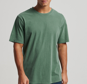 T-shirt en coton épais à col ras du cou, coupe oversize, épaules tombantes, style streetwear, haute qualité, logo personnalisé, pour hommes - Product Image 1