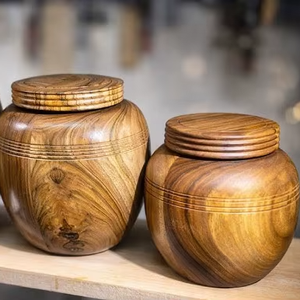 Urnas de Cremación de Madera con Logotipo Personalizado, Diseño Art Deco Moderno, Ecológicas, Duraderas, Portátiles, para Mesa o Suelo, Capacidad Personalizable - Product Image 4