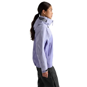 Chaqueta Impermeable con Capucha y Bloques de Color para Mujer, Chaqueta Deportiva de Invierno con Cuello Alto y Cremallera - Product Image 4