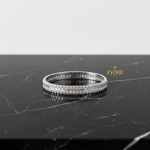 Bracelet Zyorio Jewels en argent 925 plaqué argent avec diamants de laboratoire, chaîne à maillons classique, élégant et luxueux pour femmes - Cadeau pour mariage ou fête - Product Image 4