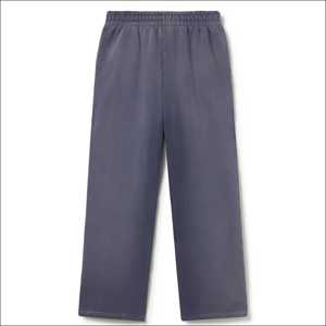 Pantalones de chándal casuales para hombre al por mayor, azul marino, de color liso, corte holgado, teñido liso, cintura media elástica, de lana peinada, para primavera - Product Image 4