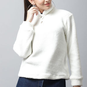 Manteau en fausse fourrure Sherpa pour femme, respirant, chaud, en polaire, décontracté, à capuche, avec fermeture éclair, col zippé, veste pour la neige, confortable, fermeture à boutons - Product Image 6