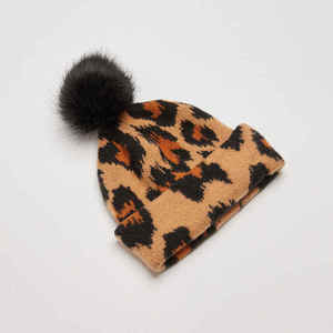 Bonnet pompon en tricot jacquard avec revers, 100% acrylique, unisexe, ajustable, imprimé en sérigraphie - Product Image 1