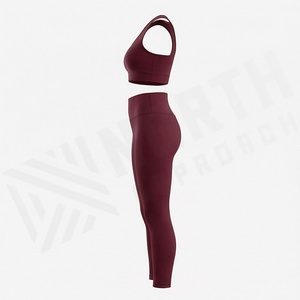 Conjunto Deportivo de Dos Piezas para Mujer, Top Deportivo de Cintura Alta con Efecto Push-Up, Pantalones Transpirables y Elásticos, Ropa Deportiva para Yoga, Gimnasio y Fitness - Product Image 3
