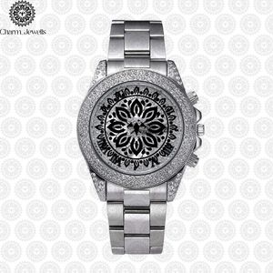 Charm_Jewells Luxury Women's Stainless Steel Diamond Watch Analog Dial Sapphire Crystal <b>Chronograph</b> Round Case 38mm - Product Image 2