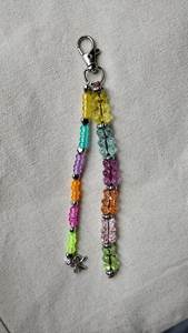 Colorful Boho Embroidery Beaded Keychain Handmade Designer <b>Bag</b> <b>Charm</b> - Product Image 6