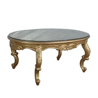 Table basse de salon classique Reproduction antique Table à thé Table centrale ovale conçue pour les meubles de maison de Style baroque