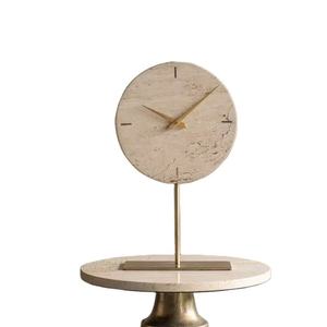 new arrival Elegant Marble <b>Desk</b> Clock with Brass Accents Modern Home Office Decor Unique Luxury Timepiece Gift Idea Clock - Product Image 2