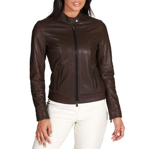 Veste d'hiver pour femme en cuir de vache véritable de haute qualité, personnalisable, séchage rapide, respirante, doublure en coton, service OEM - Product Image 1