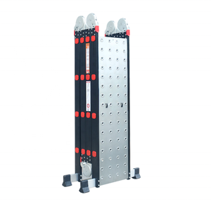 EU EN131 Multipurpose 4x5 <b>Step</b> Aluminum <b>Folding</b> <b>Ladder</b> 4 Segments High Quality NVLG-45 Modern Outdoor Industrial Use 150kg Load - Product Image 1