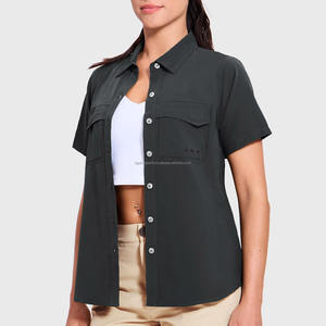 Camisetas de Pesca de Alto Rendimiento para Mujer, Tejido de Poliéster y Spandex, Estilo Urbano, Color Sólido - Product Image 3