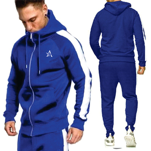 High Quality Custom Logo Suits Stylish Solid Color Blank <b>Plain</b> <b>Tracksuit</b> Jacket Men Sweatsuit Sets for Men - Product Image 4