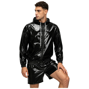 Ensemble de sport léger et imperméable pour homme : veste à capuche coupe-vent et short de bain, tenue de sport en polyester/coton pour le jet-ski - Product Image 4