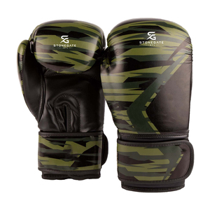 Gants de boxe en cuir véritable de haute qualité avec logo personnalisé et sangle de poignet réglable pour l'entraînement et le conditionnement MMA 2026 - Product Image 1