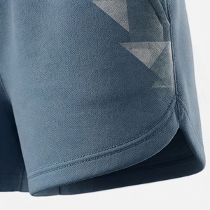 Ensemble 2 pièces pour femme : T-shirt à manches courtes et short à imprimé géométrique, col rond, respirant, tricoté, tenue de sport au-dessus du genou, coupe régulière - Product Image 6