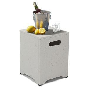 Tavolino da Giardino Quadrato 41*41*53.5cm in Ferro Effetto Marmo per Stoccaggio Gas - Product Image 5