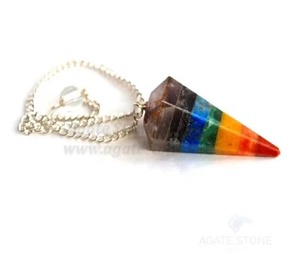 Pendules naturels 7 chakras en pierres précieuses polies, énergie de guérison Feng Shui, fréquence d'amour, décoration spirituelle pour la pièce - Product Image 5