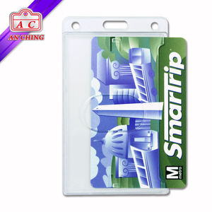 Porte-badge vertical en plastique rigide transparent pour carte de visite - Product Image 2