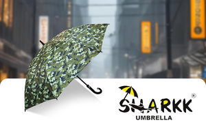 Parapluie pliable F 16 vert armée à motif à carreaux, léger, durable, pour voyage, avec poignée en acier allié - Product Image 6