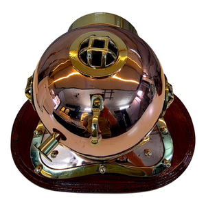 Vintage Brass Diving Helmet <b>Clock</b> Nautical Desk Decor Maritime Tabletop Timepiece Ocean Theme Office & Home Accent - Product Image 4