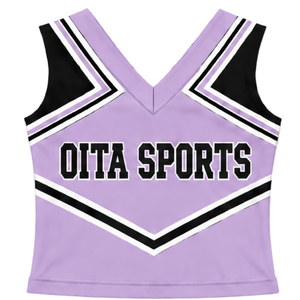 Haut d'uniforme de cheerleading lavande sans manches à col en V pour femmes et filles, idéal pour la danse, l'entraînement et la compétition - Product Image 1