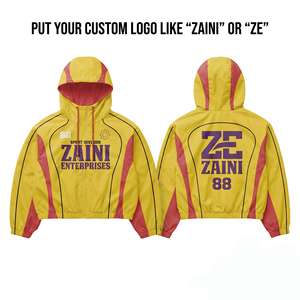 Mens Winter 120 GSM Premium Canvas <b>Windbreaker</b> Jacket <b>Black</b> Contrast Panel Custom Front Sublimation Embroidery DTF Print OEM - Product Image 1
