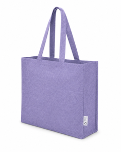 Recycled Cotton Tote Bag 220 GSM Purple 50.5x36x11 cm Gusset Shopping Bag Self Handles Custom Logo Wholesale OEM ODM Promotional - Product Image 2