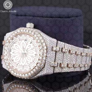 Charm Jewells Montre de luxe en acier inoxydable pour femme, 40 mm, analogique, à quartz, cadran rond, fermoir pliant - Product Image 3