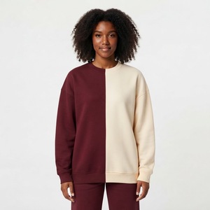 เสื้อสเวตเชิ้ตผู้หญิงคอวี แขนยาว ทรงหลวม สีทูโทน ขายส่ง - Product Image 5