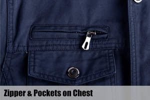 Veste cargo légère pour homme avec logo personnalisé – Vêtement d'extérieur respirant et utilitaire pour les modes de vie actifs - Product Image 4