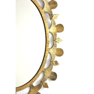Espejo de Pared Ovalado de Metal de la Más Alta Calidad con Marco Decorativo con Patrón de Hojas, Diseño Tradicional - Product Image 2