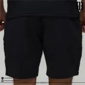 Wholesale Men's Solid <b>Black</b> Cotton Bermuda Shorts Casual Elastic Waist With Pockets Breathable Woven Fabric Shorts For Men - Product Image 6