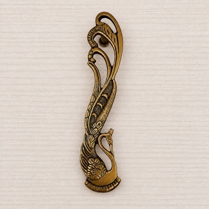 Poignée de porte SHUBHAM en laiton antique motif paon, 11 pouces, décorative vintage pour usage extérieur, entrée, porte principale, portail, armoire, meuble - Product Image 6