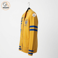 Pulls jaunes pour femmes Sigma Gamma Rho, 100% coton respirant, col en V, broderie, style preppy, manches longues, tricoté