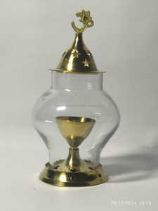 Distributeur de boissons en verre martelé doré avec robinet et tasse en métal pour eau et boissons gazeuses Récipient alimentaire décoratif - Product Image 3