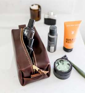 Wholesale Custom Logo Genuine Leather <b>Toiletry</b> <b>Bag</b> <b>Men</b> Travel Dopp Kit Vintage Leather Shaving Cosmetic Case LYG-0110 - Product Image 6