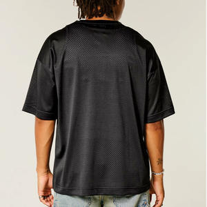 Maillot de football américain en mesh noir personnalisé tendance 2026, imprimé léopard avec numéro, style streetwear, fabrication OEM ODM en gros, USA - Product Image 3