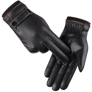 Guantes de Motocicleta de Piel de Oveja Premium Clásicos para Hombre, Transpirables, con Detalles de Costura a la Moda, Diseño Sencillo para Invierno - Product Image 1