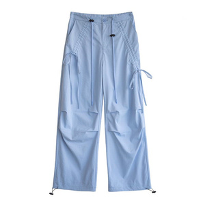 Spandex / Cotton Slimming Fit Workwear Constructional Cotton Canvas Cargo Woman <b>Drawstring</b> <b>Trouser</b> - Product Image 1