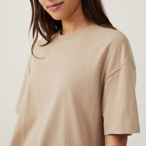 T-shirts pour femmes en coton respirant et confortable, élégants, à col rond, à manches courtes, pour l'été - Product Image 6