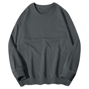 Custom Blue Womens Drop Shoulder Oversized Crewneck Fleece Sweatshirt Cozy Baggy Pullovers Wholesale Streetwear USA <b>UK</b> Europe - Product Image 3