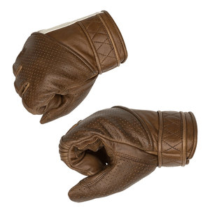 Gants de moto unisexes Premium Cafe Racer en polyester et coton ciré doublés de polaire, avec fermeture auto-agrippante, pour une sécurité optimale - Product Image 4
