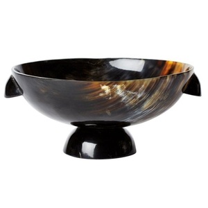 Cuenco de Servir con Pedestal de Cuerno de Búfalo Hecho a Mano, Plato Redondo Pulido, Ecológico y Decorativo para el Hogar, Bodas y Mesa - Product Image 5