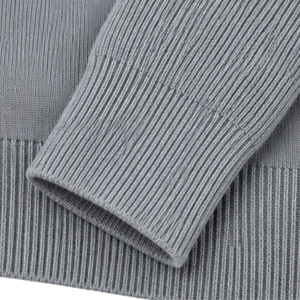 Cardigan zippé en maille pour homme, col montant, manches longues, poignets et ourlet côtelés, doux, gris, avec poches latérales - Product Image 6