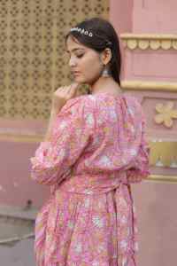 Vestido elegante de algodón hecho a mano indio para mujer, vestido de fiesta a la moda, vestido de novia para verano, regalo personalizado, vestido personalizado a la venta - Product Image 3