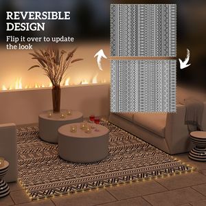 Tappeto da Esterno Reversibile 10 X 8 con Luci USB e Borsa per il Trasporto, per Campeggio e Patio - Product Image 5