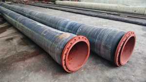 Cement Ship to Ship Transfer <b>Rubber</b> Hose, Spiral Wire Reinforced Nitrile <b>Rubber</b> Hose with Flanged Ends for Industrial Use - Product Image 3
