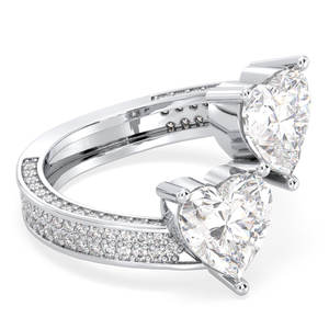 REYES แหวนหมั้นเงินแท้ 925 ประดับมอสซาไนต์สำหรับผู้หญิง ดีไซน์รูปหัวใจแบบใหม่ ของขวัญแต่งงาน เครื่องประดับคุณภาพสูง - Product Image 3