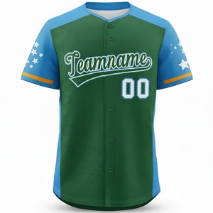 Ensembles de maillots de baseball et de softball respirants personnalisés pour hommes avec logo et impression numérique, manches courtes, vente en gros - Product Image 1