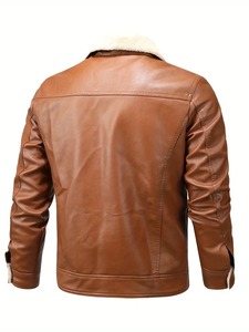 Veste en cuir de qualité supérieure avec capuche en fausse fourrure, vêtements d'extérieur élégants pour l'hiver, production d'usine ODM - Product Image 4